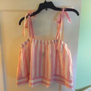 J Crew adorable shoulder tie crop top